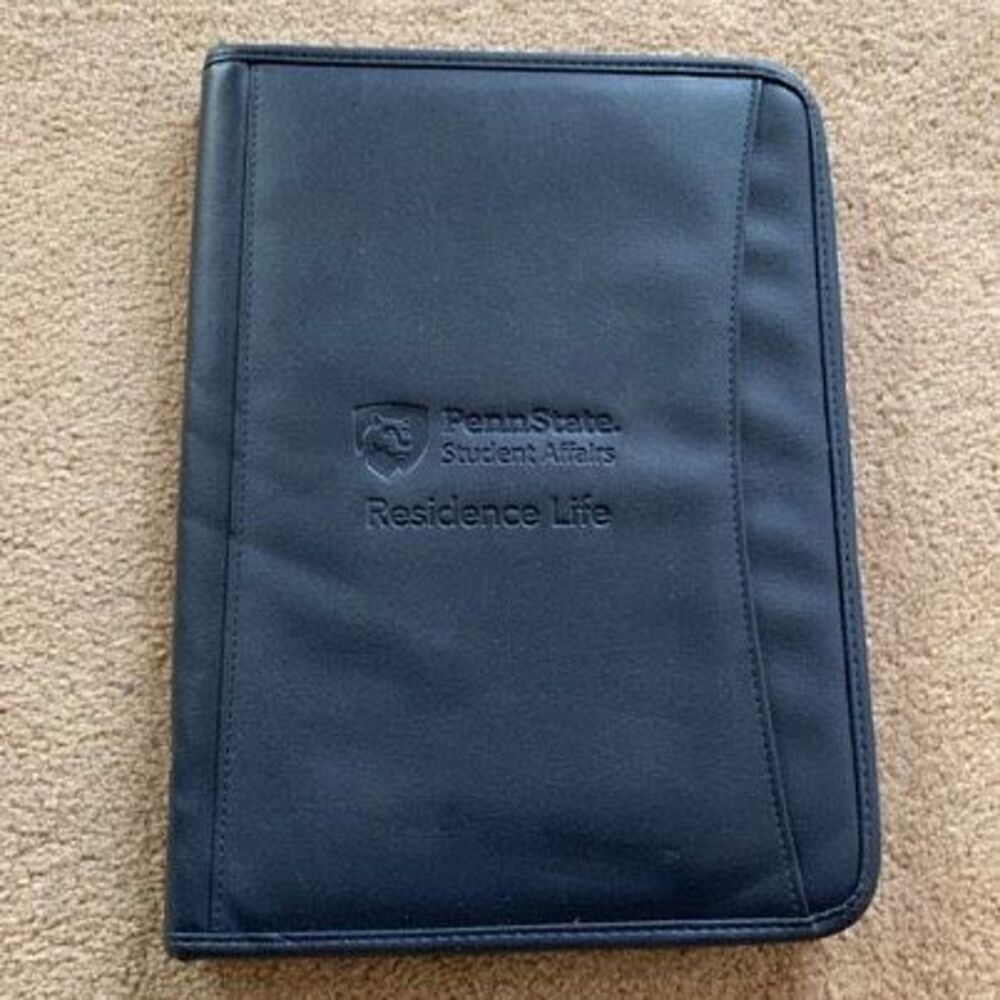 Penn State Student Affairs Residence Life Blue Zipper Portfolio